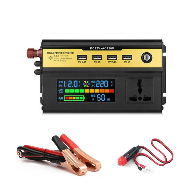 Mistaha Portable Car Power Inverter with Battery Display, 3000W Multifunctional Smart Digital Inverter, 12V to 220V Converter, LED Screen, Multiple Protections, Silent Fan, Aluminum Alloy Housing
