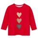 thumbnail image 4 of Blusas y camisas de cuello redondo y manga larga para niños, blusas/camisas de poliéster con estampado de corazones, mangas 3/4 y cuello redondo, elegantes e informales., 4 of 4