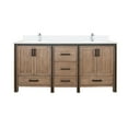 thumbnail image 4 of Ziva 72 in W x 22 in D Rustic Barnwood Double Bath Vanity, White Quartz Top and Faucet Set, 4 of 8
