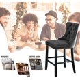 thumbnail image 3 of Recaceik Farmhouse Kitchen Island Stools Set of 2, Velvet Tufted Upholstered Counter 27.2'' Height Bar Stools with Back and Footrest, 3 of 5