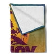 thumbnail image 2 of Lettering Soft Flannel Fleece Throw Blanket, Enjoy the Summer Holidays Typographic Tropical Scene with Palm Trees and Sun, Cozy Plush for Indoor and Outdoor Use, 70" x 90", Multicolor, by Ambesonne, 2 of 5