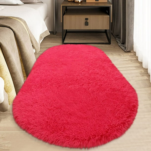 Fiudx Alfombra Ovalada, Lujosa Alfombra En Tacto de Seda, Manta Lavable para Dormitorio, Alfombra Antideslizante para Salón, Solución para Decorar El Pasillo, Diseño Seguro para Toda La Familia, Una