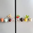 thumbnail image 3 of Visland Ceramic Flower Vase Fridge Magnet 3D Plants Vase Refrigerator Magnet Home Office Kitchen Locker Mini Simulation Vase Decoration, 3 of 8