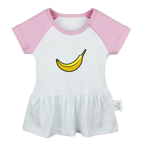 

Fruit Banana Pattern Dresses For Baby Newborn Babies Skirts Infant Princess Dress 0-24M Kids Graphic Clothes (Pink Raglan Dresses 0-6 Months)