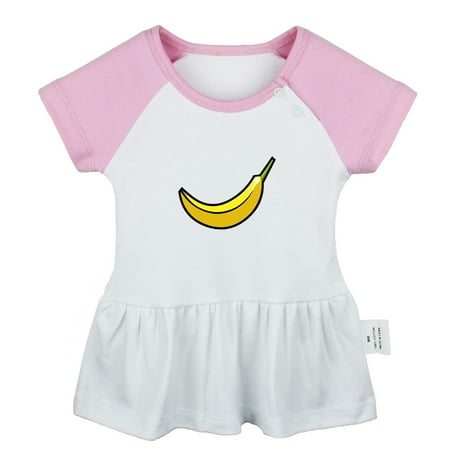 

Fruit Banana Pattern Dresses For Baby Newborn Babies Skirts Infant Princess Dress 0-24M Kids Graphic Clothes (Pink Raglan Dresses 0-6 Months)