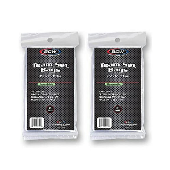 BCW Resealable Team Set Bags - 200 ct