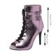 thumbnail image 2 of NECHOLOGY Botas Mujer Adulto Femenino Zapatos Botines mujer Moda Spicy Girl Tobillo bajo Ribete Punta redonda Tobillo Botas de cuero Zapatos casuales y de mujer Ocio (Pink, 9.5), 2 of 5