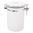 thumbnail image 2 of Stainless Steel Coffee Canister with Spoon - Airtight Food Storage Container for Beans, Tea, Nuts (White, 1.8L), 2 of 11