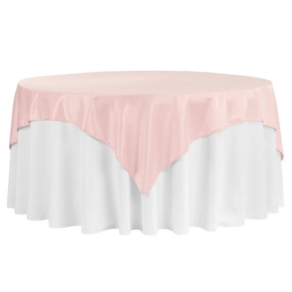 1 Pc, Square 72" Lamour Satin Table Overlay - Dusty Rose/Mauve For Wedding Or Event Decor