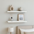 thumbnail image 4 of Floating Shelves for Wall, White Wooden Hanging Book Shelf for Bathroom, Bedroom, Kitchen, Living Room Decor 16 inch Set of 2, 4 of 8