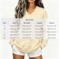thumbnail image 2 of DISKEBUISS Women's V Neck Sweatshirt Long Sleeve Oversized Top with Kangaroo Pocket for Fall Winter Casual Pullover, 2 of 7