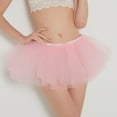 thumbnail image 3 of Womens Pleated Gauze Short Skirt Tutu Dancing Skirt Pink One Size, 3 of 5