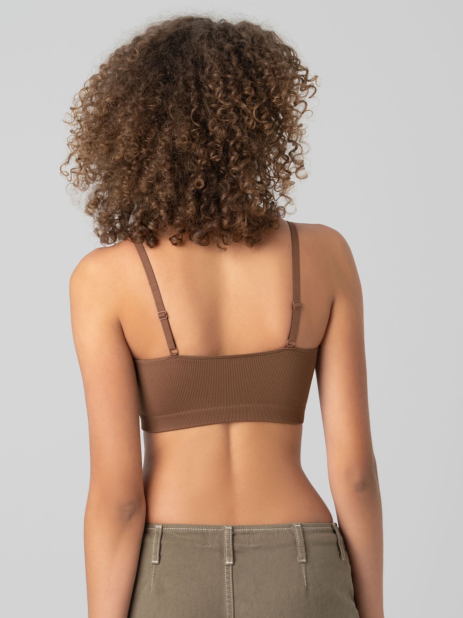 No Boundaries Seamless Ribbed Cami Bralette, Women’s and Women’s Plus, Sizes XS-3XL