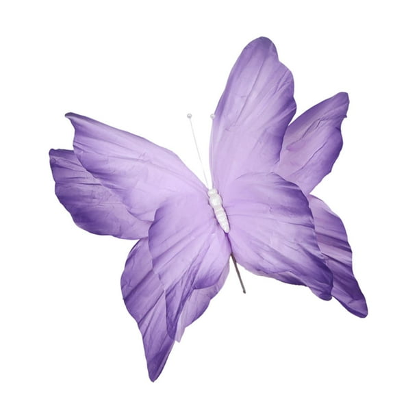 Decoración de mariposas artificiales, accesorios para fotos, manualidades, decoración para fiestas, bodas, bricolaje, de pared interior y exterior Púrpura