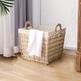thumbnail image 2 of XYKA Handmade Rattan Woven Storage Basket Large Capacity Toy Snack and Clothes Organizer with Handle and Saving Design Perfect for Organization Elegant Wicker Fabric Laundry Basket, 2 of 4
