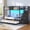 Black, variant on Toogaho Twin Over Twin Bunk Bed with Trundle & Ladder & Guardrail, Metal Bunk Bed Frame with LED Light & 6 Storage Drawers and Hanging Area for Bedroom,Dorm,Guest Room,Black