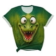 thumbnail image 5 of Women's Funny Dinosaur Graphic Tees 3D Animal Face Print Short Sleeve T-Shirts Casual Crewneck Summer Tops Lightweight Novelty Pullover Shirts Streetwear, 5 of 5