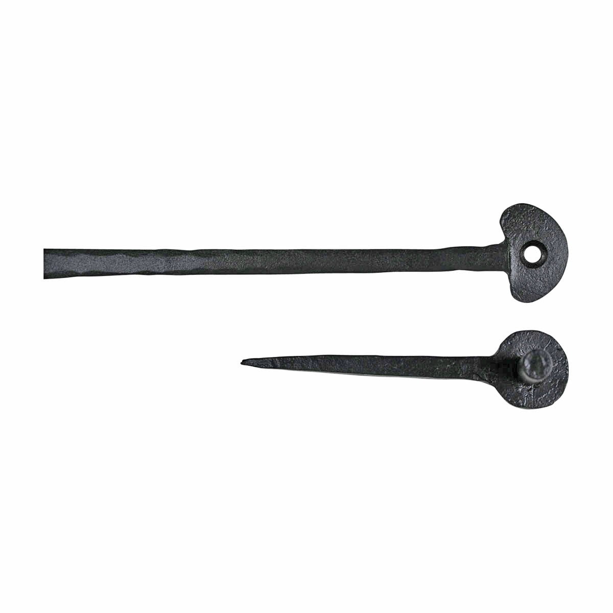 Renovators Supply Black Wrought Iron Lift Off Pintle Strap Hinge 16-1/4 in Reversible Pintle Bean Strap Gate and Door Hinges Hardware, Pack of 4