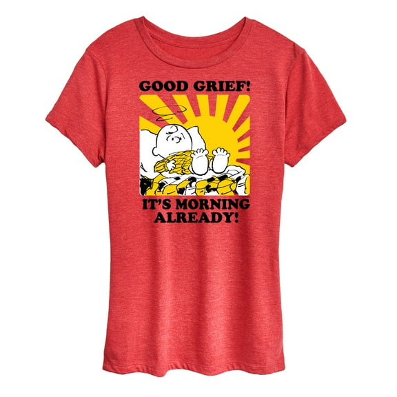 Peanuts - Its Morning Already - Women's Short Sleeve Graphic T-Shirt