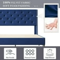 thumbnail image 4 of Yesfashion Full Size WingBack Bed Frame, Upholstered Platform Bed Frame with Diamond Tufted Headboard, Heavy Duty Bed Frame, Wood Slat Support, Easy Assembly Dark Blue, 4 of 8