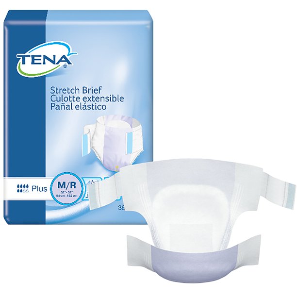 TENA Stretch Plus Adult Incontinence Brief M Moderate Absorbency