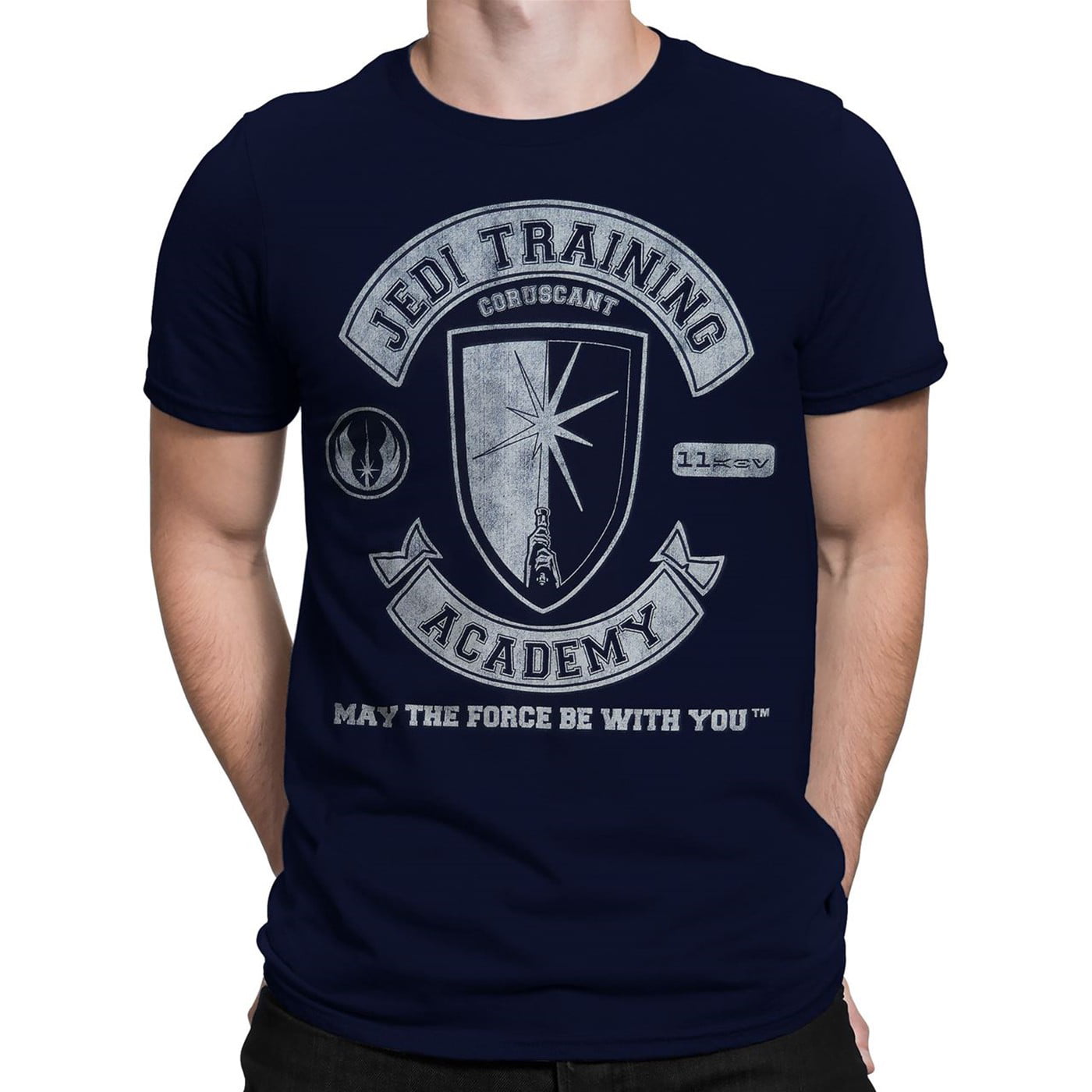Navy Star Wars Jedi Knight Collegiate Mens T-Shirt