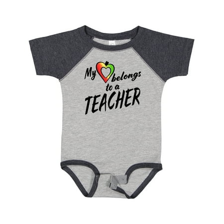 

Inktastic My Heart Belongs to a Teacher Gift Baby Boy or Baby Girl Bodysuit