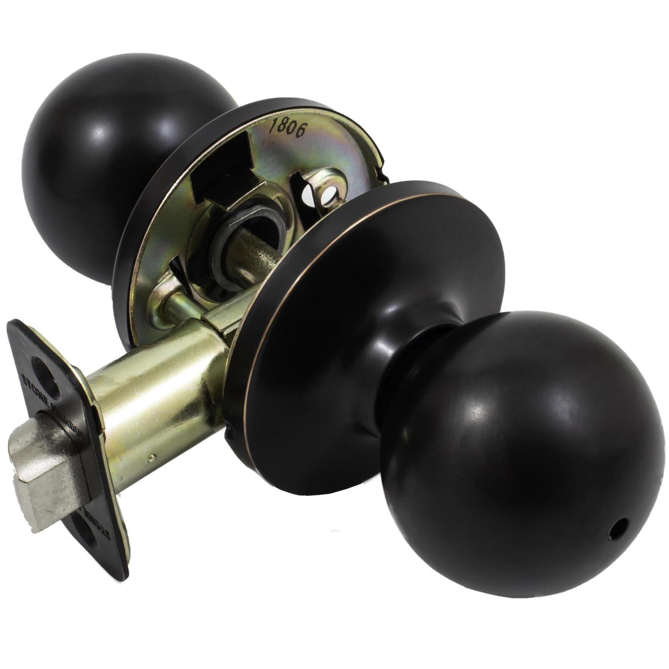 Stone Harbor Hardware Ball Door Knob, Privacy (Bed/Bath) Function, Vintage Bronze