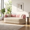 thumbnail image 4 of 80" Sleeper Sofa Couch, Convertible Deep Seat Corduroy Couch Bed for Living Room & Small Spaces, Modern Beige, 4 of 5