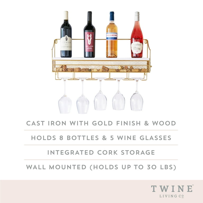 Wine bottle iron and wood bar sale