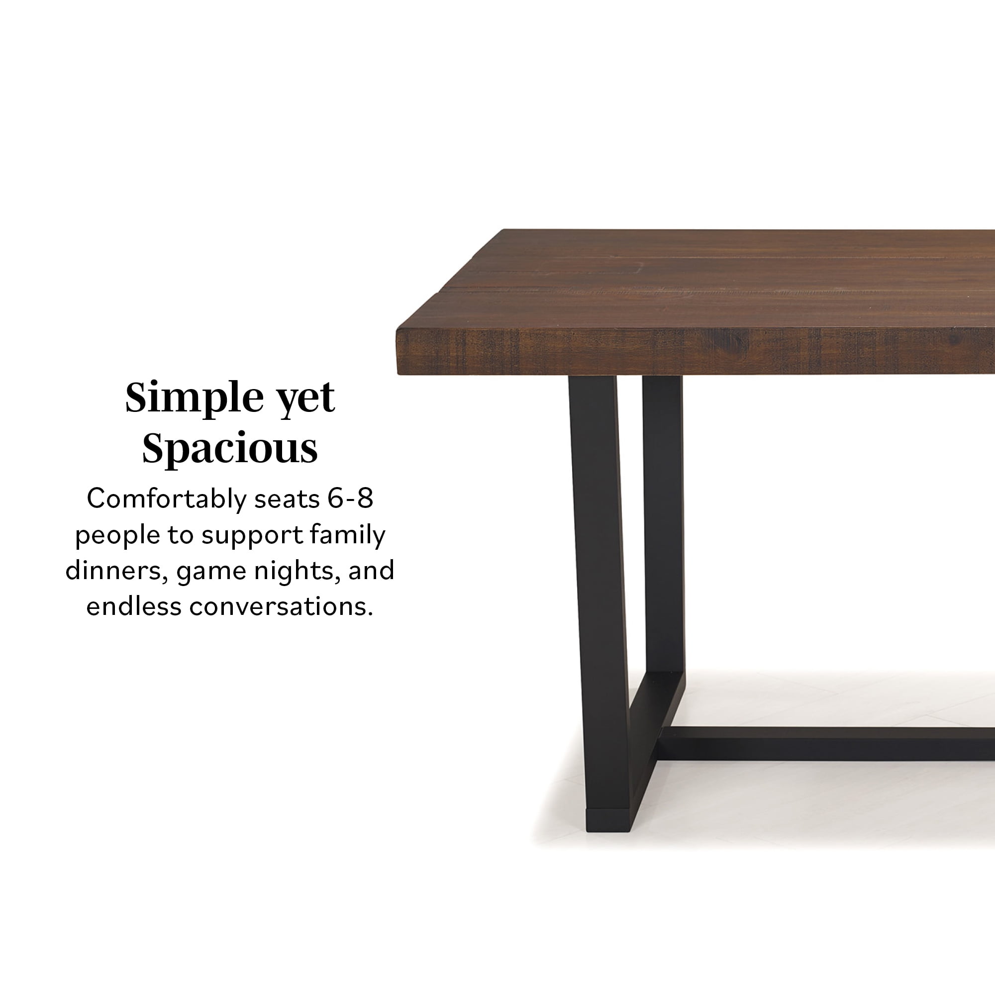 Walker Edison Modern Farmhouse Two-Tone Dining Table, Rustic Oak
