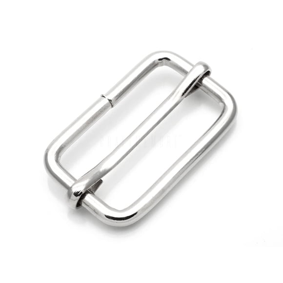 CRAFTMEMORE Triglide Slide Belt Keeper 5/8" 3/4" 1" Movable Bar Slider Strap Adjuster Rectangle Strap Keeper Purse Making (3/4" x 10 pcs, Silver)