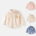 thumbnail image 3 of Odeerbi Toddler Boys Girls Winter Coat Thermal Fleece Jacket Baby Children Long Sleeve Stand Collar Thick Cotton Coat Toddler Clothes Blue, 3 of 3