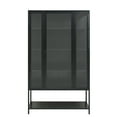 thumbnail image 4 of Montary 67.25" Iron & Steel Curio Cabinet with 3-Sided Glass & LED Lighting, Display for Collectibles/Figures/Trophies - Black, 4 of 12