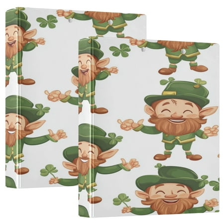 WOBOGO Cartoon Leprechauns Pattern on White Background File Folders Extra Large Capacity to Hold 200 Sheets of Documents Hard Shell Ring Binder for School Home Office WOBOGO Cartoon Leprechauns Pattern on White Background File Folders Extra Large Capacity to Hold 200 Sheets of Documents Hard Shell Ring Binder for School Home Office