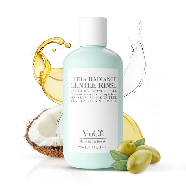 VoC Haircare Gentle Rinse Acondicionador vegano y libre de crueldad animal | Clean Haircare Color Safe Sin parabenos ni sulfatos Ultra Radiance Hidratante Realzador de brillo (8.5 oz | 250 ml)