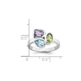 thumbnail image 3 of 1.33 Carat (Ctw) Blue Topaz, Peridot, and Amethyst Ring in Sterling Silver for Women, 3 of 6