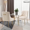 thumbnail image 3 of Boyel Living Dining Chair Set of 2 Velvet Upholstered with Gold Legs, Mid Century Modern Accent Chair for Bedroom, Living Room, Dining Room,Kitchen Dining Chairs Beige, 3 of 7