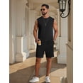 thumbnail image 3 of COOFANDY Sleeveless Short and Shirt Set for Men Knit Vacation Outfits 2 Piece Shorts Tracksuit Summer Jogging Set, 3 of 6