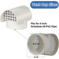 thumbnail image 2 of PVC Vent Cap Radon Vent Cap for 4" Schedule 40, 4 inch PVC Radon Fan Pipe Cap Exhaust Vent Cap for Radon/Flue/Roof Vent System,Radon Vent Cover Stop Rain Snow Leaves, Protect Radon Fan Motor&PVC Pipe, 2 of 7