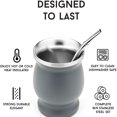 thumbnail image 4 of Juego de mate de acero inoxidable 18/8 de 230 ml. Incluye bombilla de pared doble, cepillo de limpieza Gaiwan, 4 of 6