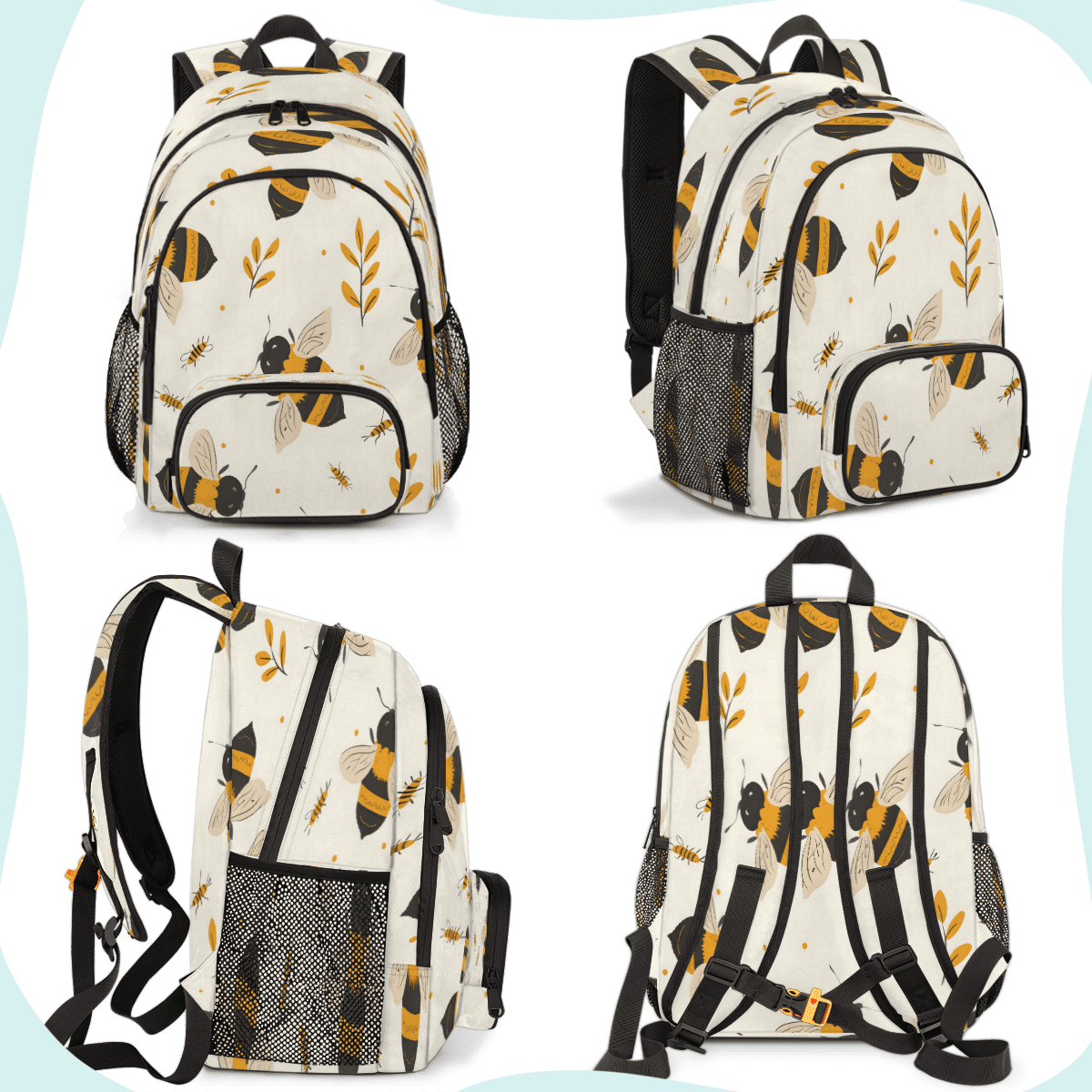 Herdesigns Honey Bee Laptop Backpack for Women Men, 18.3 Inch Large Computer Backpacks Fashion Teacher Nurse Bag Casual Daypack for Work Travel