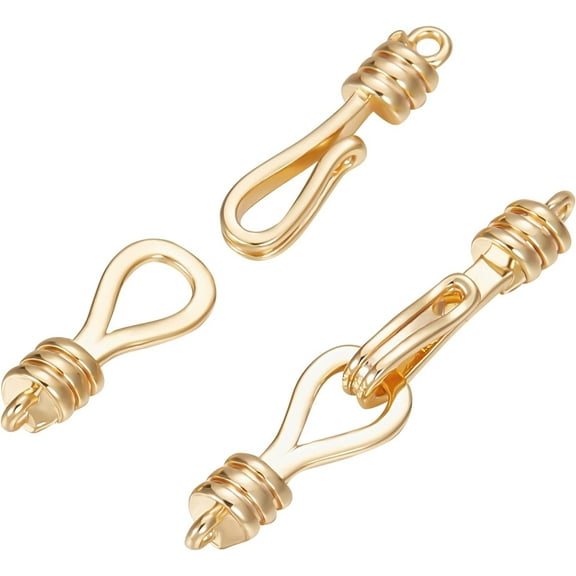 1 Box 10pcs S Hook Clasps 18K Gold Plated S-Shaped Hook Connectors Wire Hanger Findings for DIY Jewelry Necklace Bracelet Making