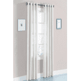 thumbnail image 2 of 2 Piece Panel Faux Silk Solid Curtain Drapes With Grommets 55" Total Wide By 120" Length Solid Color No Pattern For Any Bedroom Or Patio Door Non Blackout Semisheer Panels See Thru H20 White, 2 of 2