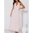 thumbnail image 5 of Hirigin Store Women Long Dress Heart Print Tie-Up Halter Neck Sleeveless Dress Summer Fashion Casual A-line Dress, 5 of 8