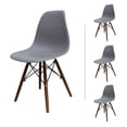 thumbnail image 2 of Set Comedor cristal redondo 80cm y 4 sillas Eames Gris nogal Mundo In Mundo In Minimalista, 2 of 9