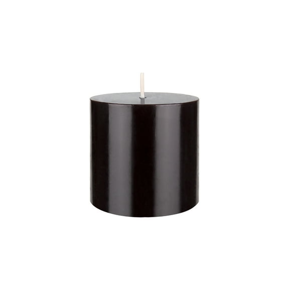 Mega Candles 1 pc Unscented Black Round Pillar Candle, Hand Poured Premium Wax Candles 3 Inch x 3 Inch, Home Décor, Wedding Receptions, Baby Showers, Birthdays, Celebrations, Party Favors & More