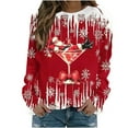 thumbnail image 2 of Craaazy Women's Long Sleeve Christmas Shirts Crewneck Santa Fashion Tops Gifts, 2 of 6