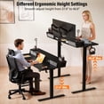 thumbnail image 6 of Kingant Electric Standing Desk with 2 Drawers,  Sit to Stand Desk with Storage Shelf and C-Clamp Mount Compatibility for Home Office, Black, 6 of 8