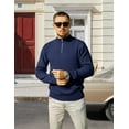 thumbnail image 5 of COOFANDY Mens Quarter Zip Pullover Sweater Slim Fit Lightweight Casual Knit Pullover Sweaters, 5 of 7
